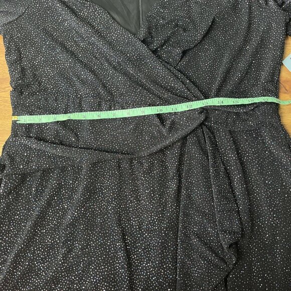 London Times Women's Plus Size 14W Surplus Bodice with Side Cascade Dress - Picture 9 of 10